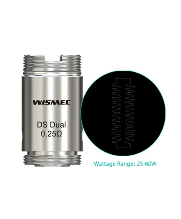 5PCS-PACK WISMEC Motiv DS Dual Replacement Coil Head 0.25 Ohm